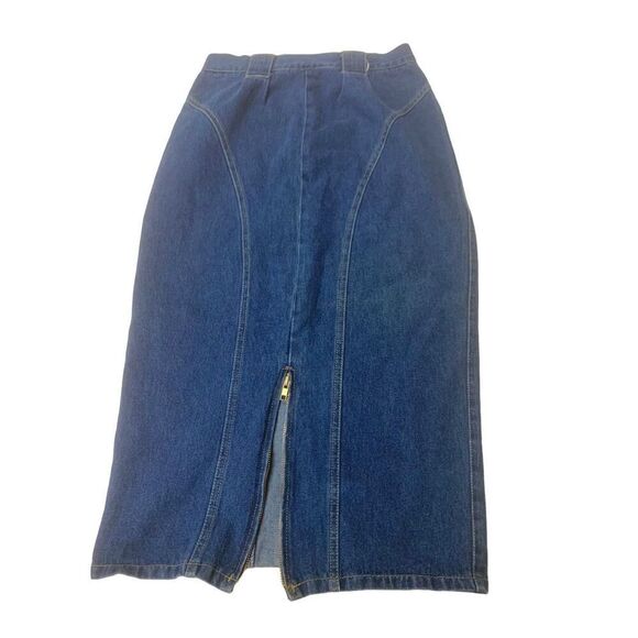 Vintage Denim High Waisted Skirt - Picture 1 of 10